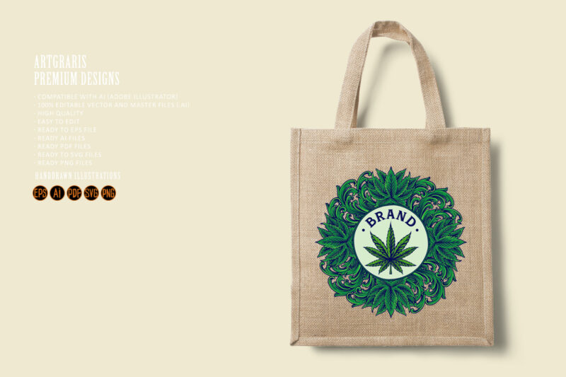 Classic luxury cannabis floral badge