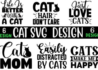 Cat SVG T shirt Design Bundle