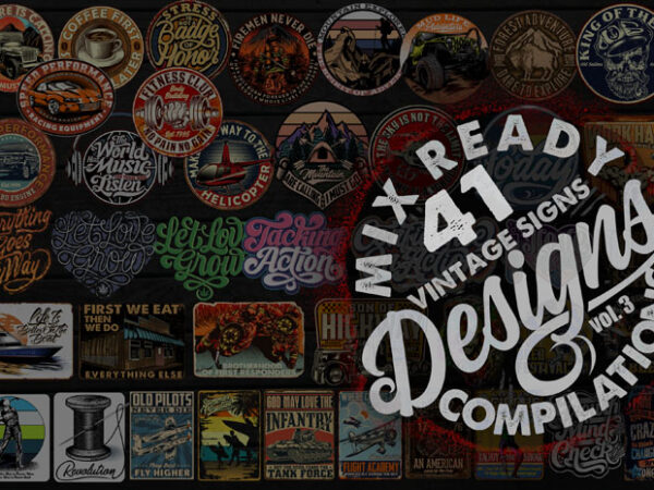 Mix Ready 41 Vintage Signs Designs compilation