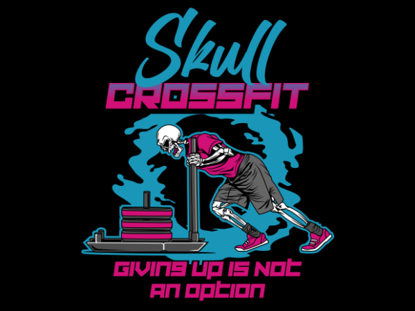 Crossfit skull t shirt vector file