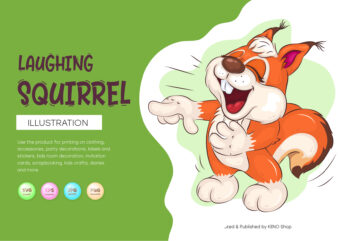 Cartoon Laughing Squirrel. Clipart.