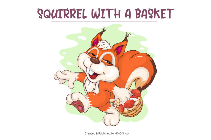 Set of Cartoon Squirrel _ 01. Clipart.