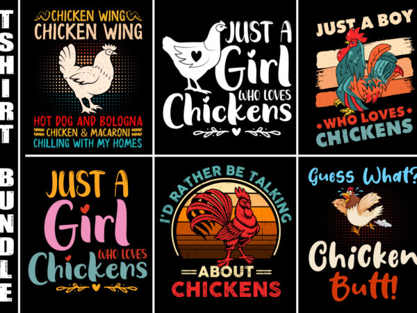 Chicken lover t-shirt design bundle