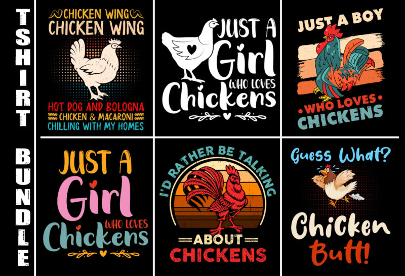 Chicken Lover T-Shirt Design Bundle