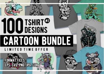 100 Cartoon Tshirt Designs Bundle #2