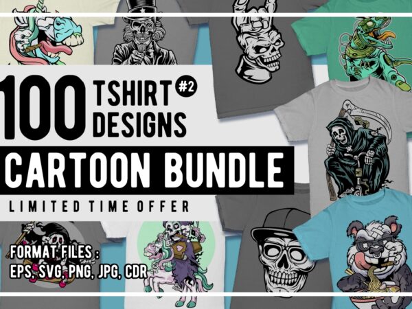 100 cartoon tshirt designs bundle #2