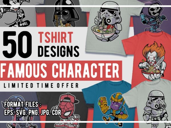 50 cartoon tshirt designs famous character