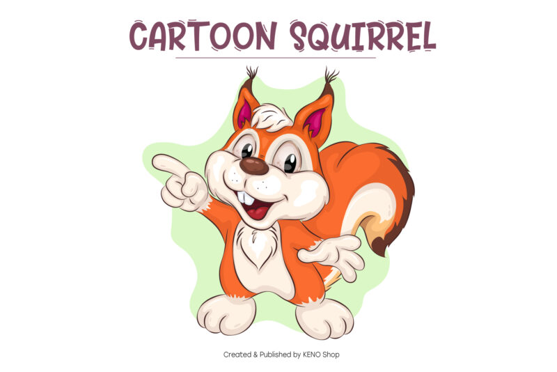 Set of Cartoon Squirrel 03. Crafting, Sublimation.
