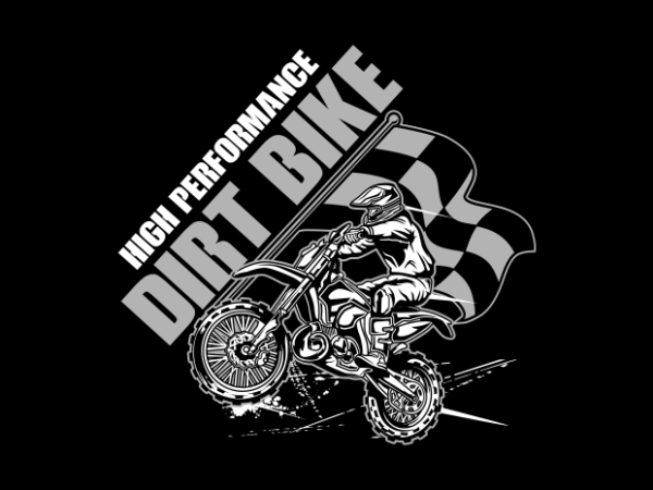 Dirtbike high performance t shirt vector illustration