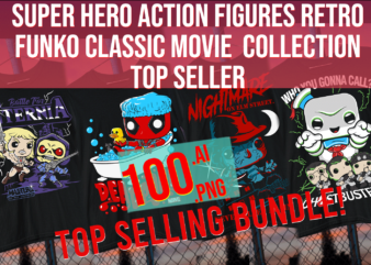super hero action figures retro funko classic movie collection Top Seller Trending Fan Art Parody t shirt template vector