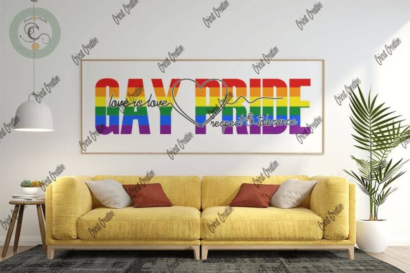 Gay Pride LGBT Rainbow Flag Silhouette Files & Bisexual Flag Vector Svg Files