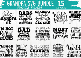 Grandpa SVG Bundle t shirt design template