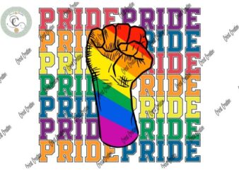 LGBT Pride Rainbow Strong Hand Svg & Lgbt Month Shirt Cameo Htv Prints