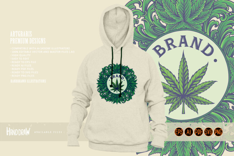 Classic luxury cannabis floral badge