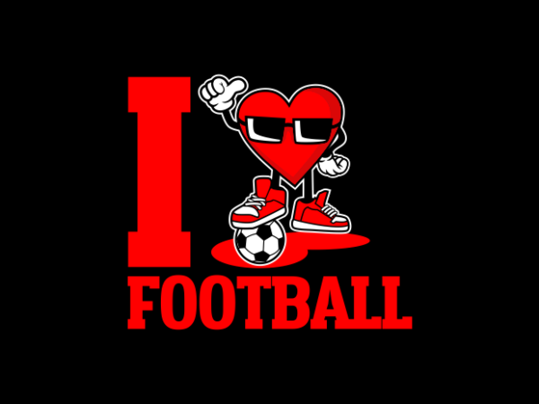 I love football cartoon t shirt design for sale