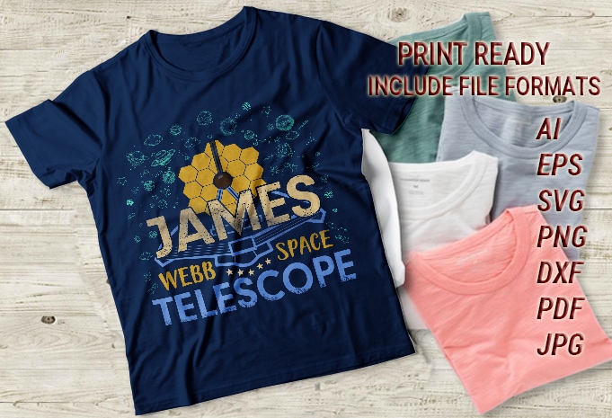 JAMES WEBB SPACE TELESCOPE LOVER SVG VECTOR AWESOME TYPOGRAPHY MAN AND WOMAN T-SHIRT DESIGN WITH PRINT READY FILE