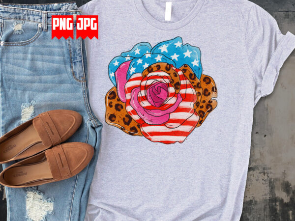 Rose usa patriotic leopard digital design