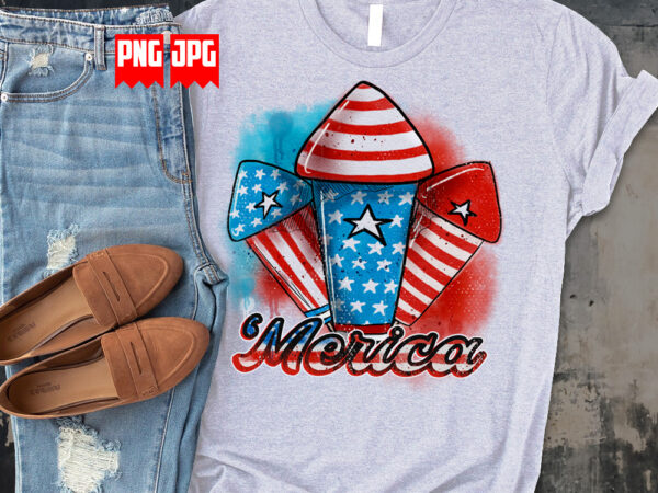 4th of july merica t-shirt design for sublimation, gtg and transfer