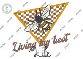Black Women , Living my Best Life Diy Crafts, Triangle plaid pattern svg Files For Cricut, Bee lover Silhouette Files, Trending Cameo Htv Prints t shirt template
