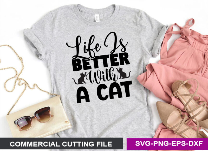 Cat SVG T shirt Design Bundle