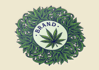 Classic luxury cannabis floral badge