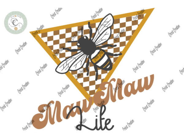 Black mom , black mawmaw life diy crafts, yellow triangle plaid background svg files for cricut, bee under triangle silhouette files, trending cameo htv prints t shirt template