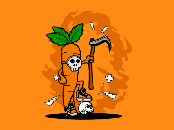 Monster carrot cartoon t shirt designs for sale