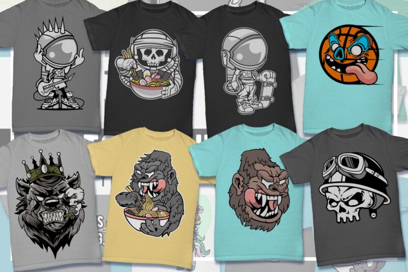 100 Cartoon Tshirt Designs Bundle #2