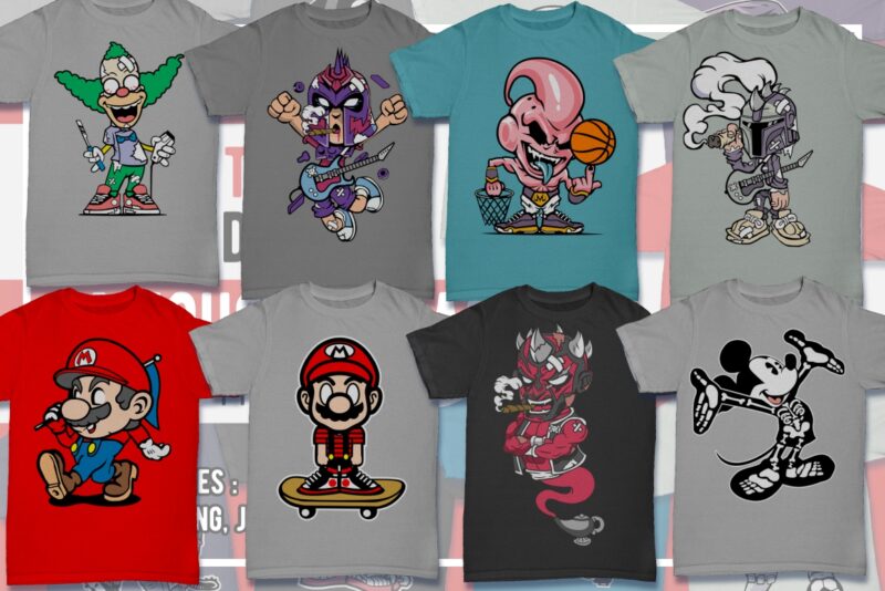t-shirt vector 50 Cartoon Tshirt Designs Famous Character