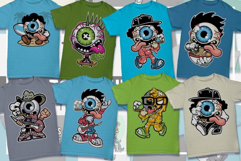 100 Cartoon Tshirt Designs Bundle #2