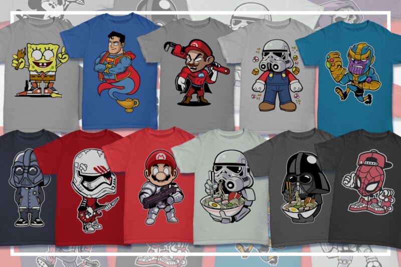 t-shirt vector 50 Cartoon Tshirt Designs Famous Character