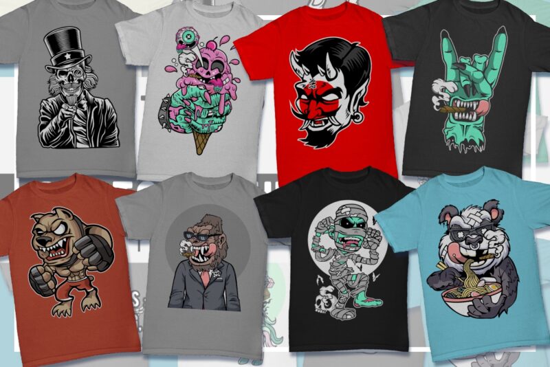 100 Cartoon Tshirt Designs Bundle #2