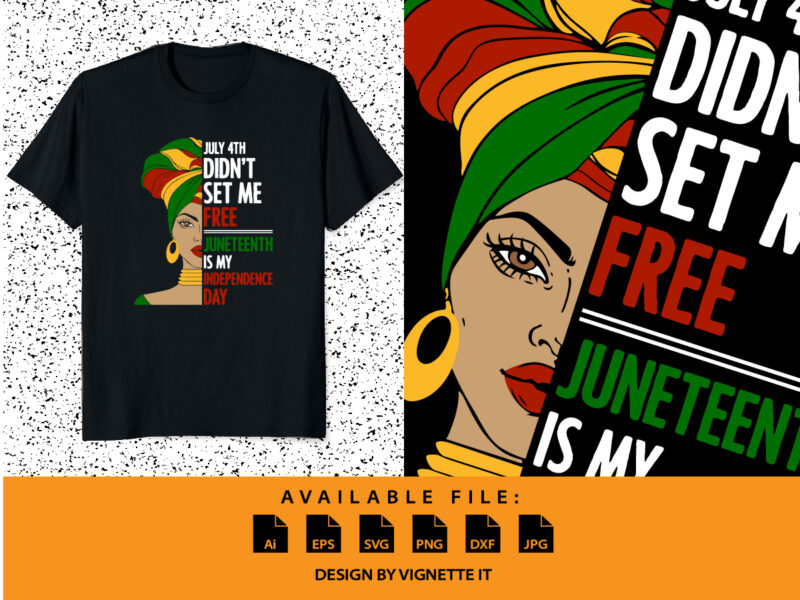 July 4th didn’t set me free Juneteenth is my independence day shirt print template.