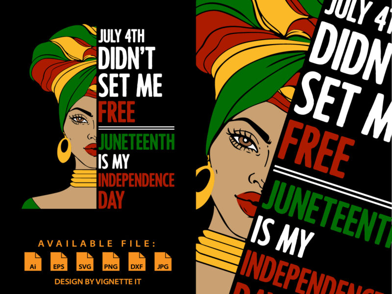 July 4th didn’t set me free Juneteenth is my independence day shirt print template.
