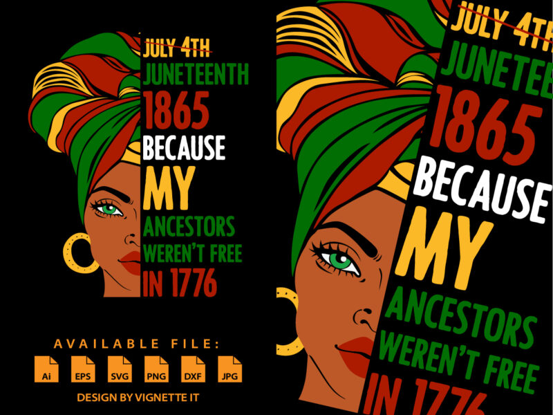 July 4th Juneteenth 1865 because my ancestors weren’t free in 1776, Juneteenth Independent day shirt print template