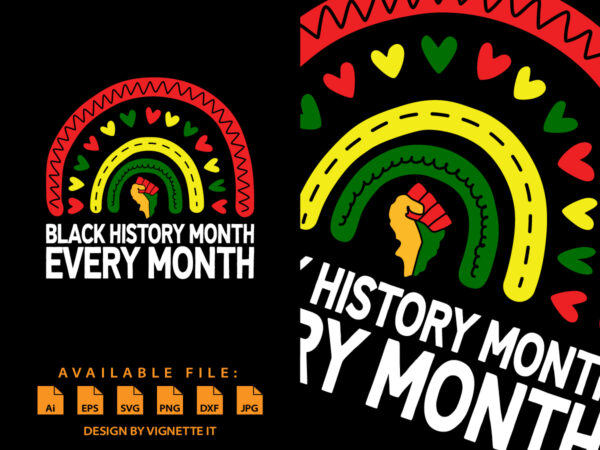 Black history month every month, juneteenth independent day t shirt template