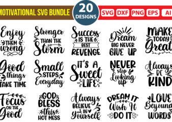 Motivational quotes svg bundle t shirt vector illustration