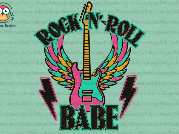 Rock and roll sublimation design