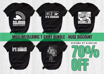 Muslim, Islamic T-Shirt Design Bundle, INSTANT DOWNLOAD, JUST DUA IT, CONNECT YOURSELF, Its sunnah, Keep smiling