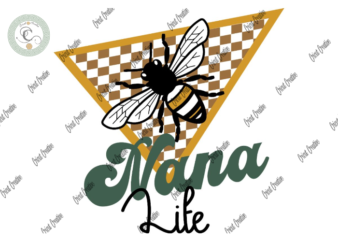Black mom , Black nana Life vintage Diy Crafts, Vintage bee svg Files For Cricut, bee plaid triangle Silhouette Files, Trending Cameo Htv Prints