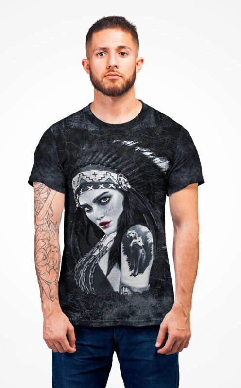 Native American Girl – Sublimated All-Over graphic t-shirt