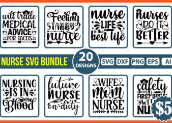 Nurse svg bundle t shirt vector illustration