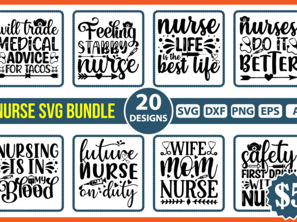 Nurse svg bundle t shirt vector illustration