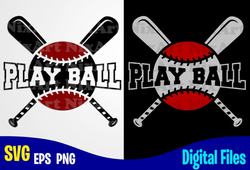 Play Ball svg, Softball svg, Baseball svg, Sports svg, Softball design svg eps, png files for cutting machines and print t shirt designs for sale t-shirt design png