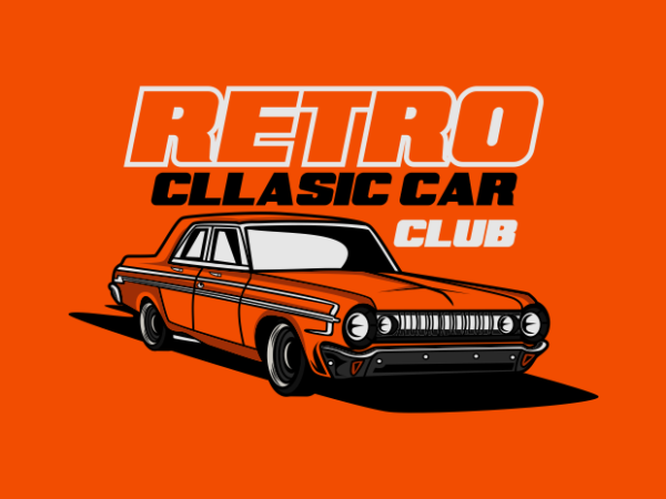 Retro classic car club t shirt design online