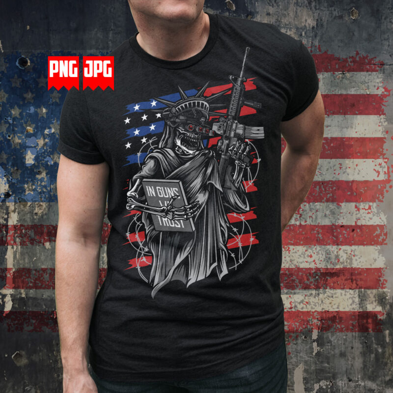 In Guns We Trust – USA Patriotic T-shirt Design