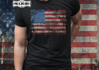 Distressed USA Flag – Commercial Use T-shirt Design