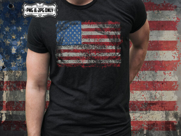 Distressed usa flag – commercial use t-shirt design