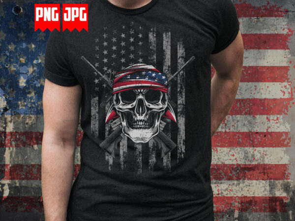 Usa military sniper skull – patriotic veteran design illustration