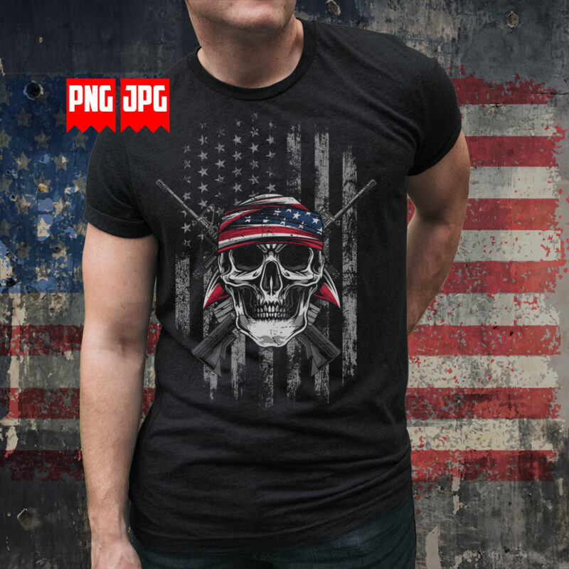 USA Military Sniper Skull – Patriotic Veteran Design Illustration